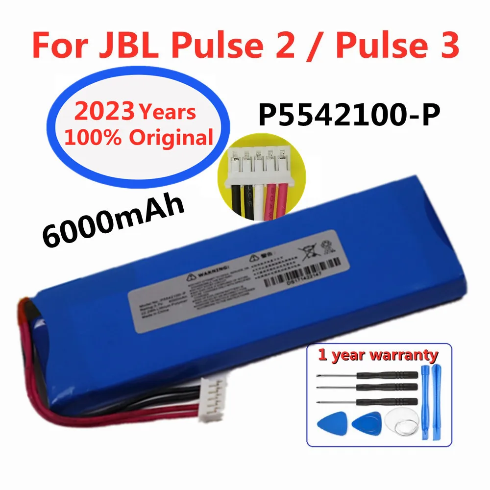 

New Original Loudspeaker Speaker Battery For JBL Pulse 2 Plus 3 Pulse3 Pulse2 P5542100-P 6000mAh bluetooth Speaker Bateria+Tools