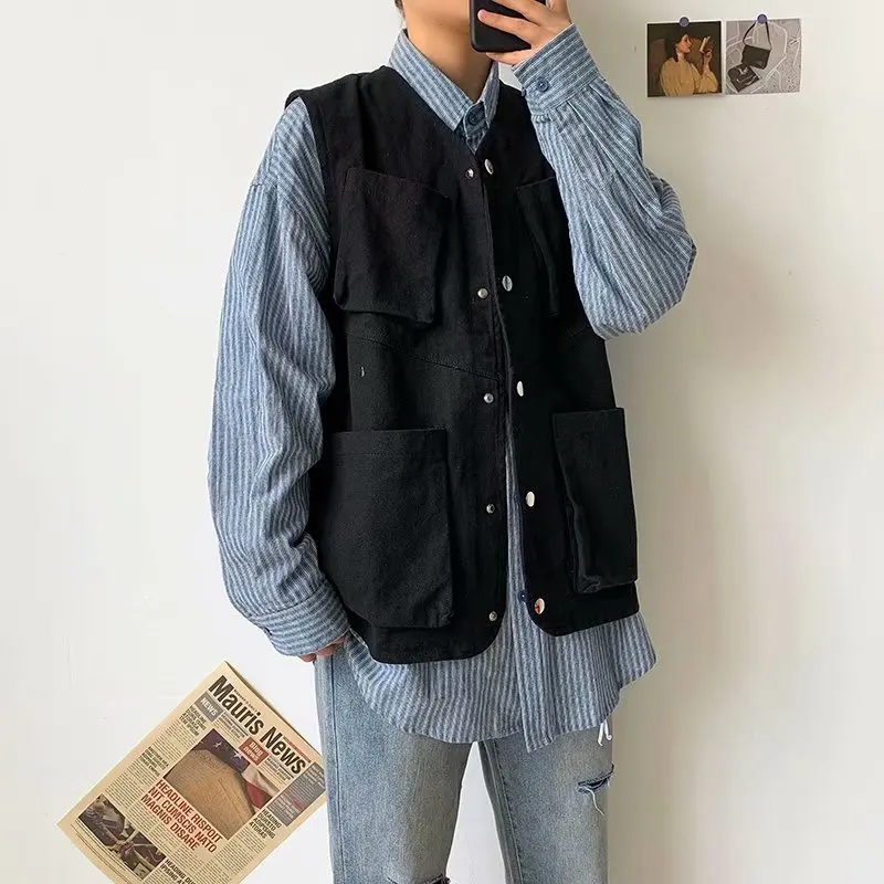 Cargo Fashion Sleeveless V Neck Custom Flying Waistcoats Pack Jacket Mens Punk Style Vest
Cargo Fashion Sleeveless V Neck Custom Flying Waistcoats Pack Jacket Mens Punk Style Vest