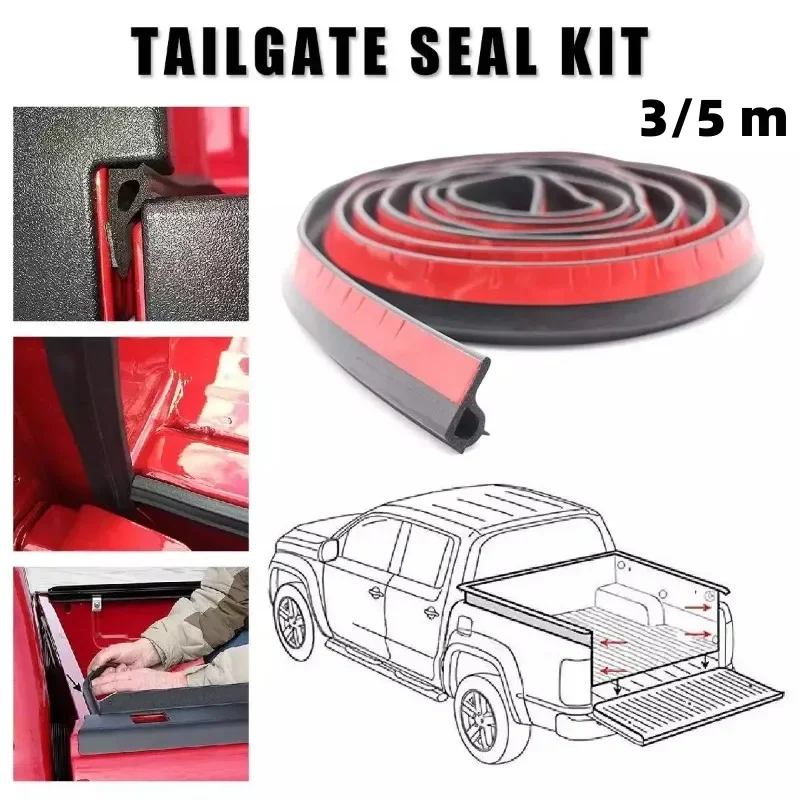 

Universal Tail Door Sealing Strip Weather Stripping Sound Insulation Strip for Pickup Truck（3/5m)