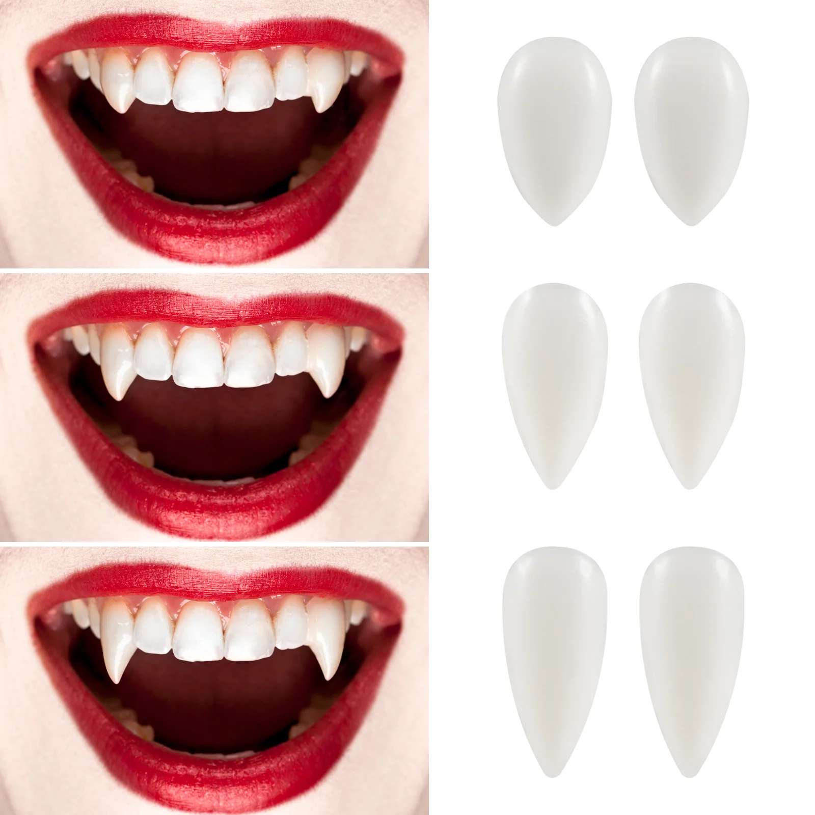 

3 Pairs Halloween Fake Teeth Vampire Fangs Cosplay Teeth Cosplay Party Props Halloween Fake Fangs