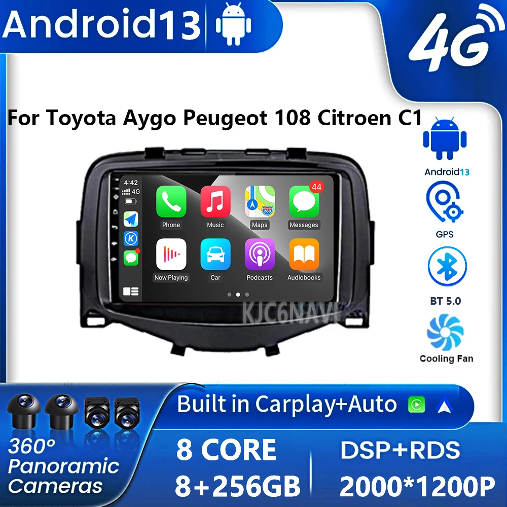 

Android 13 Android Auto Radio For Toyota Aygo Peugeot 108 2016-2020 Carplay Car Multimedia GPS WIFI 4G Autoradio DVD