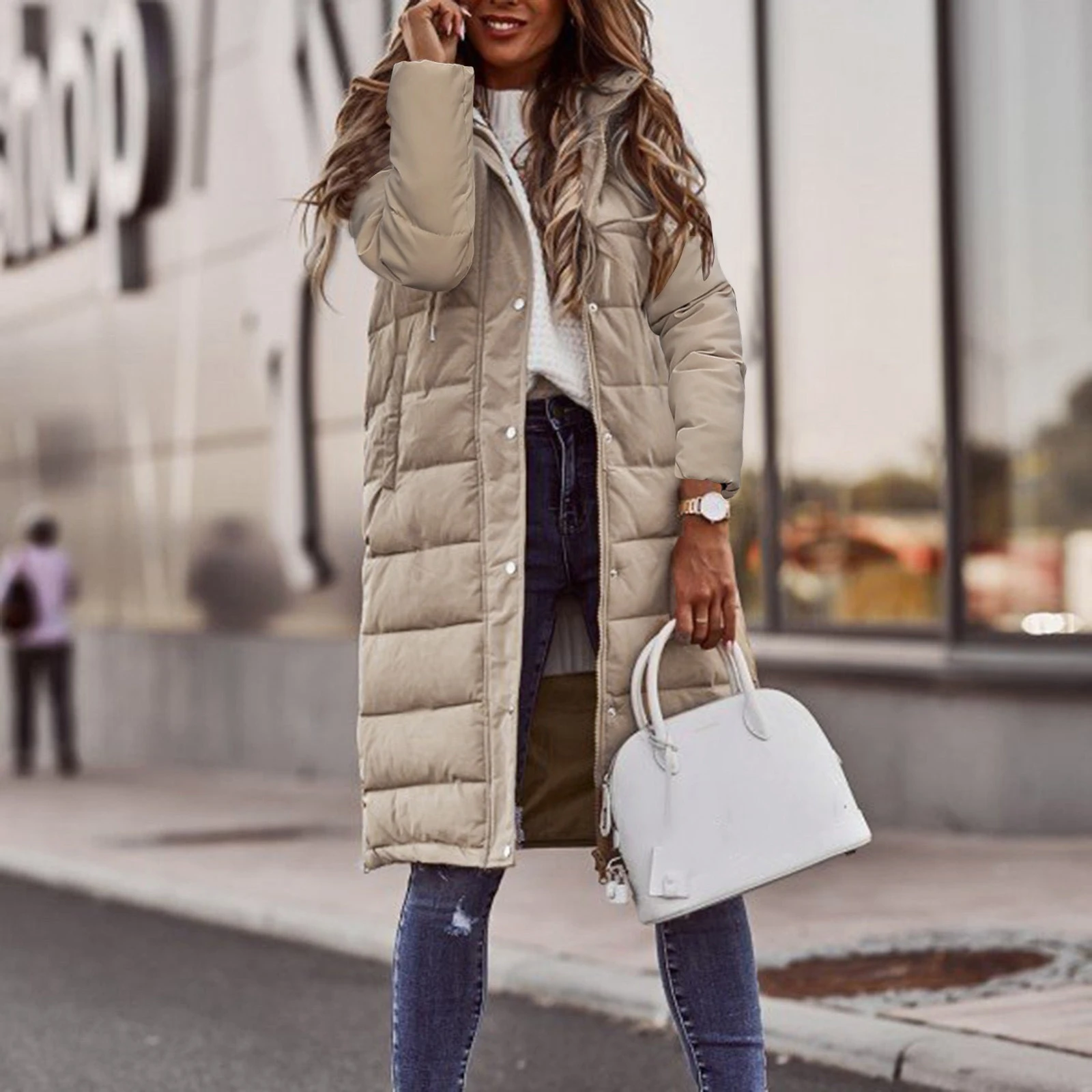Womens Winter Thickened Body Warmer Long Line Long Sleeve Hooded Jacket Padded Coat Parka Slim Fitting Ladies Jacket Coat
Womens Winter Thickened Body Warmer Long Line Long Sleeve Hooded Jacket Padded Coat Parka Slim Fitting Ladies Jacket Coat