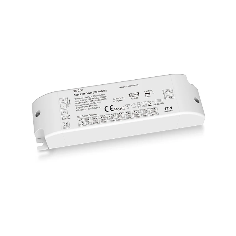 

Skydance 220V input AC Push-Dim Triac Dimming LED Driver Output 1-36W 150-1200mA constant current Dimmable dimmer DIP switch