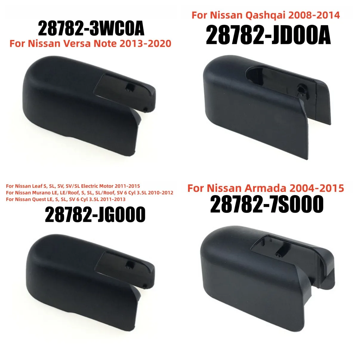1pcs Car Rear Side Wiper Head Cap Cover For Nissan Versa Note 13-20 For Qashqai 08-14 For Armada 04-15 For Leaf S, SL, SV, SV/S
1pcs Car Rear Side Wiper Head Cap Cover For Nissan Versa Note 13-20 For Qashqai 08-14 For Armada 04-15 For Leaf S, SL, SV, SV/S