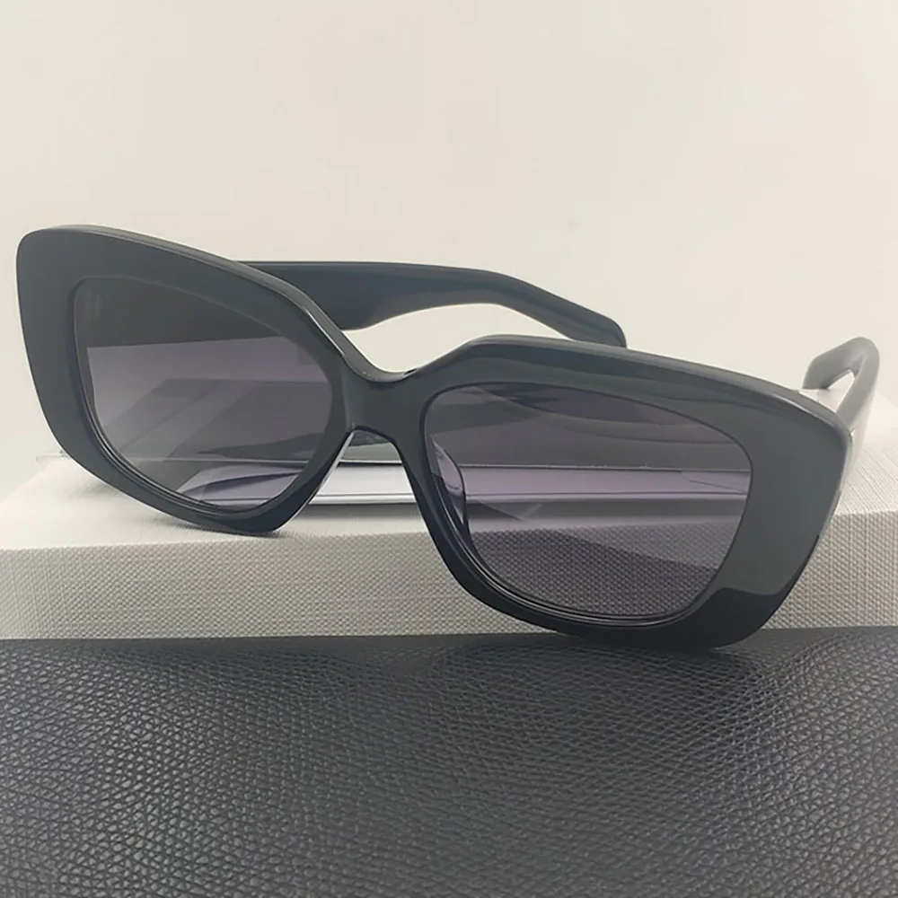 

Очки солнцезащитные женские квадратные, прямоугольной формы из ацетата, чёрные брендовые дизайнерские модные солнечные очки в стиле стимпанк, UV400, на лето