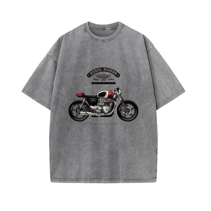 

Винтажные Промытые футболки, футболка с принтом легенды о мотоциклах, футболка оверсайз в стиле Харадзюку, хлопковая модная уличная одежда унисекс для женщин и мужчин