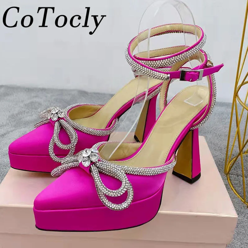 Butterfly-knot High Heels Shoes Women Pointed Toe Rhinestone Ankle Strap Runway Party Shoes Woman Platform Shoes For Women
Butterfly-knot High Heels Shoes Women Pointed Toe Rhinestone Ankle Strap Runway Party Shoes Woman Platform Shoes For Women