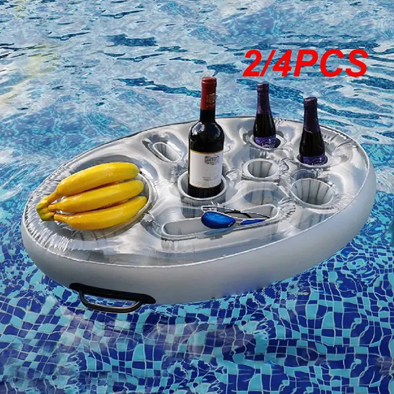 

2/4PCS Summer Party Bucket Drinks Wine Cup Holder Inflatable Pool Float Beer Table Swimmin Pool Beach Drinking Cooler Bar Tray