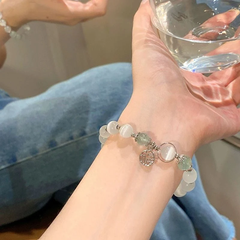 Ins Style Imitation Opal Bracelet Vintage Gray Moonston Bracelet Chinese Characters Handmade Bracelet Amulets Jewelry Accessorie
Ins Style Imitation Opal Bracelet Vintage Gray Moonston Bracelet Chinese Characters Handmade Bracelet Amulets Jewelry Accessorie