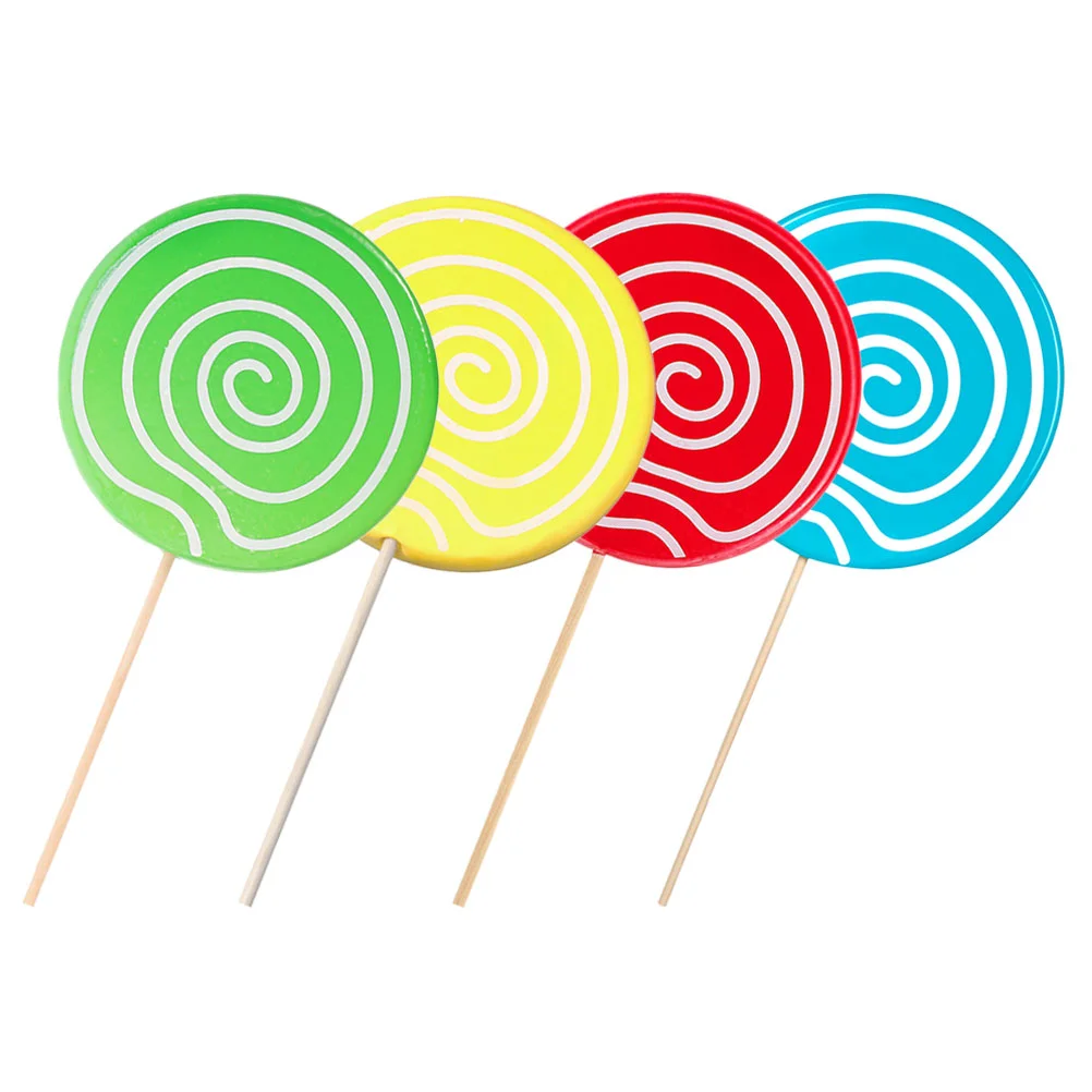 

4 Pcs Simulation Lollipop Fake Model Prop Wedding Photo Props Lollipops Candy Party Decorations Resin Child