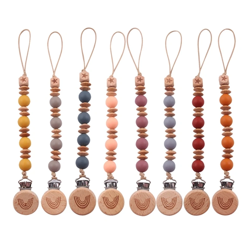 Baby Pacifier Chain Clip Holder Wood Silicone Beads Teether Toy Pacifier Straps Baby Product Clip Soother Chain
Baby Pacifier Chain Clip Holder Wood Silicone Beads Teether Toy Pacifier Straps Baby Product Clip Soother Chain