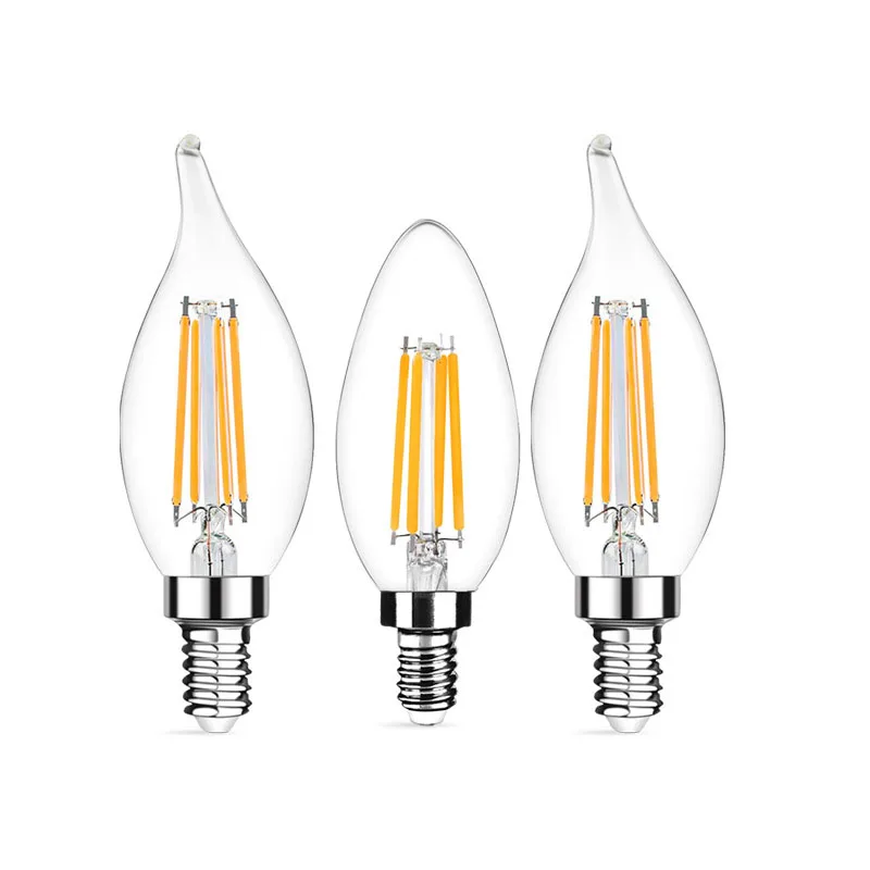 

LED Filament Bulb E14 Retro Edison Lamp 220V 4W 8W 12W Vintage C35 C35L Candle Light Ampoule Lighting For Home Decor