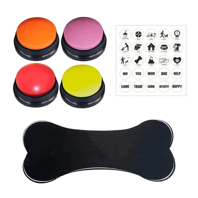 

C90D Dog Talking Buttons for Communication Record Button to Speak Buzzer Voice Repeater Noise Makers Party Toy Answering Game