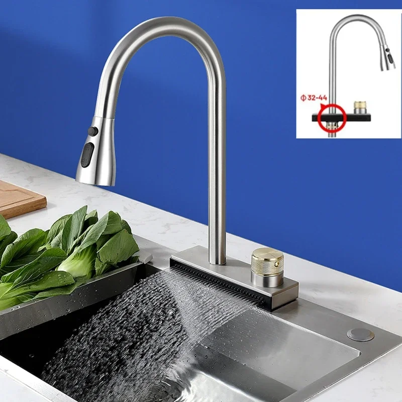 Rain Waterfall Kitchen Faucet Pull Out Spout Kitchen Sink Mixer Tap Hot And Cold Faucet Single Hole Household Bathroom Faucet
Rain Waterfall Kitchen Faucet Pull Out Spout Kitchen Sink Mixer Tap Hot And Cold Faucet Single Hole Household Bathroom Faucet
