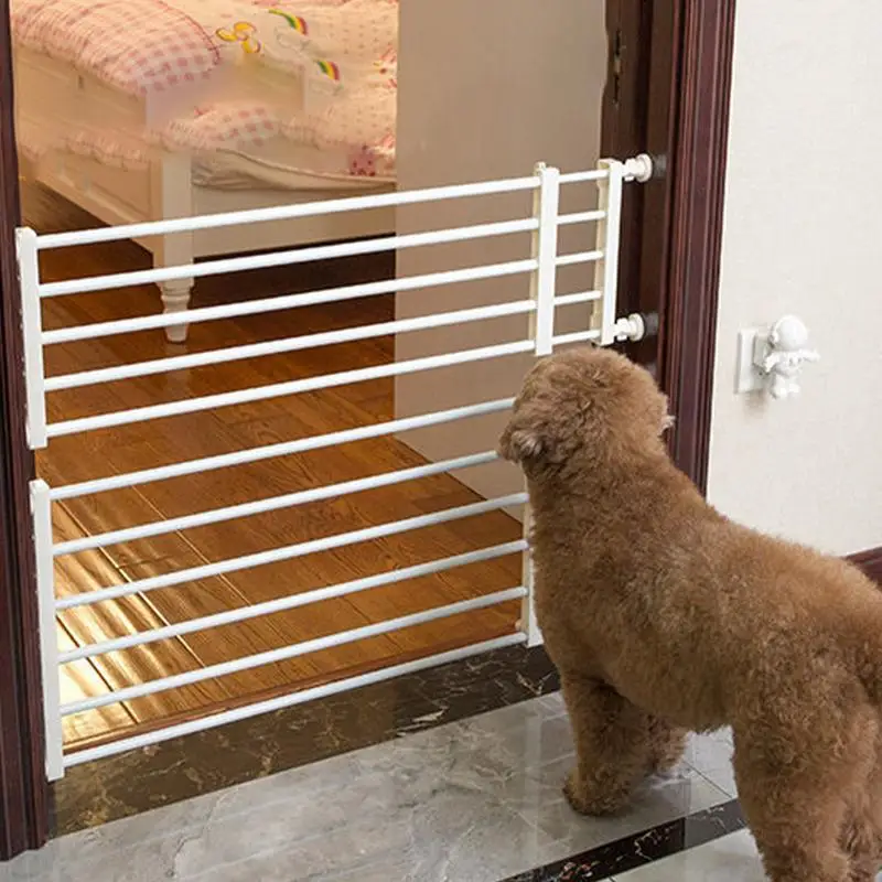 

Metal Pet Gates Portable Fence Retractable Extra Wide Baby Gate Safety Fence Dog Gate For Hall Doorways Stairs