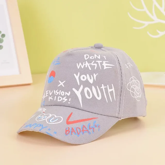 Casquette de baseball graffiti pour enfants, chapeau de soleil solide pour garçons et filles, casquettes Snapback en coton, chapeau de pêche hip hop mignon pour enfants, printemps, été, nouveau, 3-6 ans 2