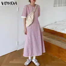 VONDA 2022 Women Dress Holiday A-line Dress Casual Short Sleeve Vintage Plaid Long Dress Party Vestido Holiday Robe Oversized
VONDA 2022 Women Dress Holiday A-line Dress Casual Short Sleeve Vintage Plaid Long Dress Party Vestido Holiday Robe Oversized