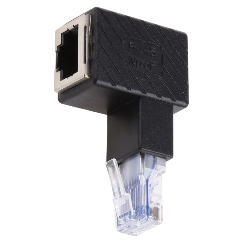 

New 90 Degree Ethernet LAN RJ45 Male to Female Right/ Left / Up / Down/ Angle Cat5 / Cat5e / Cat6 Extender Adapter
