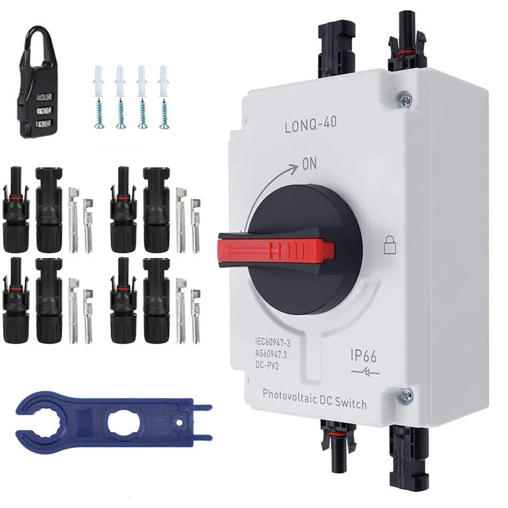 IP66 Solar Photovoltaic Electrical Isolation Switch DC Switch 1200v 32A Set 4P Solar Photovoltaic Disconnect Switch
IP66 Solar Photovoltaic Electrical Isolation Switch DC Switch 1200v 32A Set 4P Solar Photovoltaic Disconnect Switch