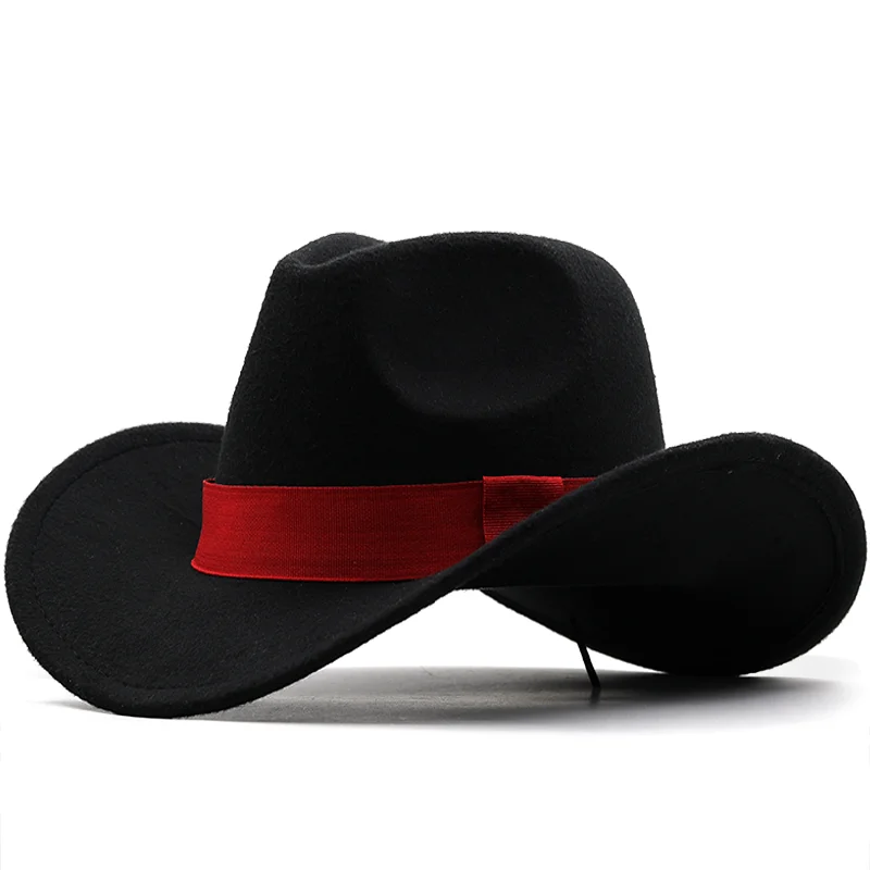 New Women's Men's Wool Hollow Western Cowboy Hat With Solid ribbon Gentleman Lady Jazz Cowgirl Jazz Toca Sombrero Cap
New Women's Men's Wool Hollow Western Cowboy Hat With Solid ribbon Gentleman Lady Jazz Cowgirl Jazz Toca Sombrero Cap
