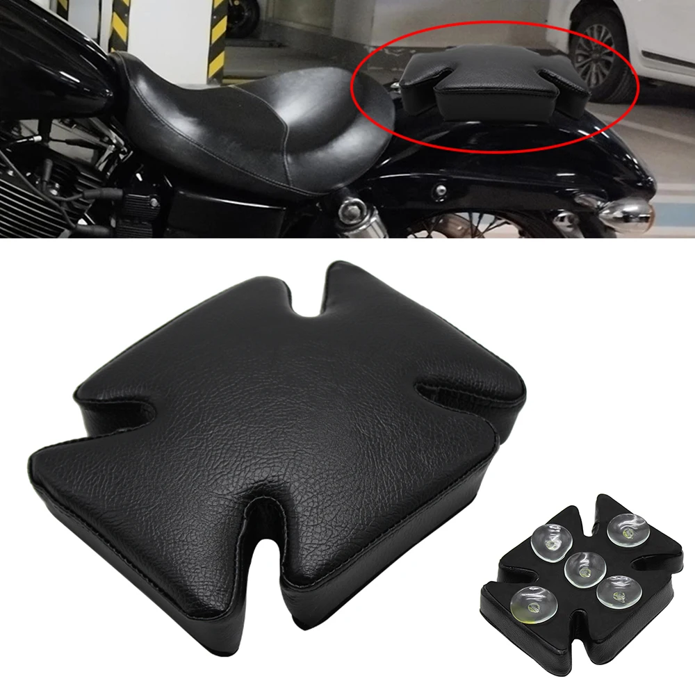 

Motorcycle Black 5 Cup Rear Passenger Solo Seat Cushions Universal For Harley Honda Yamaha Kawasaki Suzuki Triumph