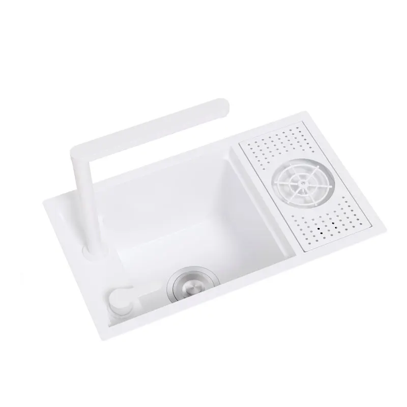 White 304 stainless steel sink small single slot hidden bar and cup washer invisible kitchen faucet set
White 304 stainless steel sink small single slot hidden bar and cup washer invisible kitchen faucet set