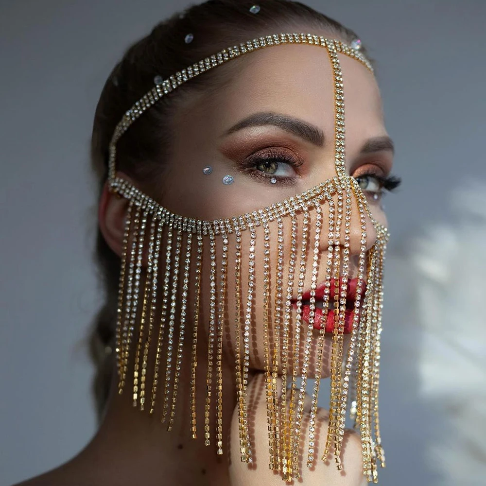 Rave Crystal Tassel Mask Veil Dance Face Accessories Free Shipping 2024 Nightclub Bling Lady Sexy Mask Chain Masquerade Jewelry
Rave Crystal Tassel Mask Veil Dance Face Accessories Free Shipping 2024 Nightclub Bling Lady Sexy Mask Chain Masquerade Jewelry
