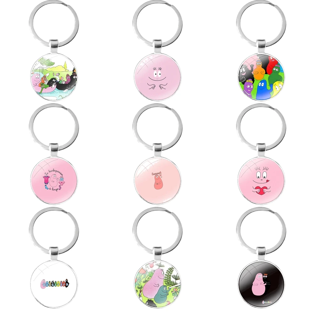 Cute cartoon Barbapapa glass cabochon keychain Car key chain Charms keychains Gifts Fashion Cartoon Creative Design
Cute cartoon Barbapapa glass cabochon keychain Car key chain Charms keychains Gifts Fashion Cartoon Creative Design
