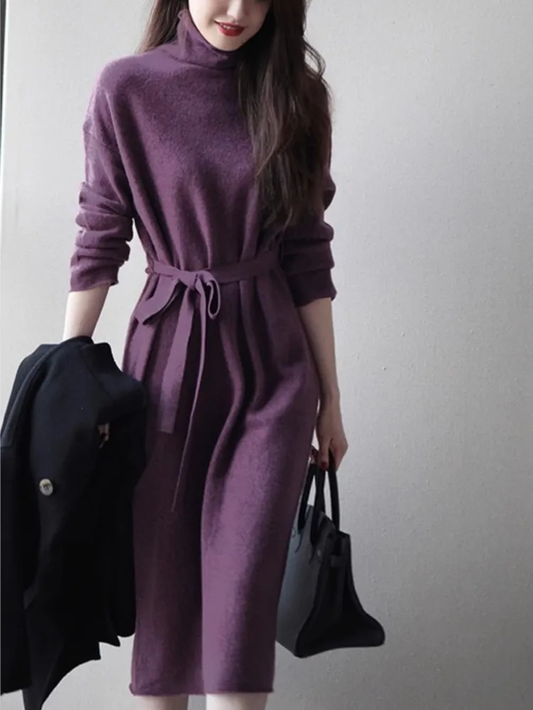 Fashion New Women Casual Solid Turtleneck Long Dress Vintage Slim Bodycon Chic Sweater Party Birthday Vestidos Female Robe
Fashion New Women Casual Solid Turtleneck Long Dress Vintage Slim Bodycon Chic Sweater Party Birthday Vestidos Female Robe