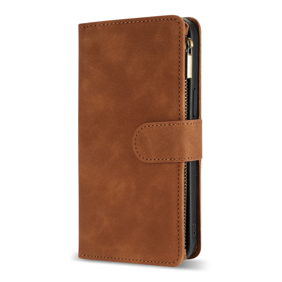 Wallet Multi-card Zipper Kickstand Magnetic Flip Leather Case For iPhone 16e 15 Pro Max 14 Plus 13 Mini 12 11 SE2 X XS XR 8 7 Wallet Multi-card Zipper Kickstand Magnetic Flip Leather Case For iPhone 16e 15 Pro Max 14 Plus 13 Mini 12 11 SE2 X XS XR 8 7