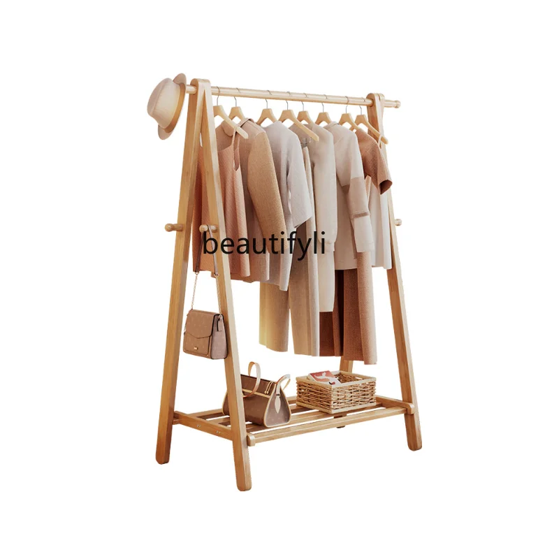 Bedroom Coat Rack Solid Wood Floor Clothes Rack Multi-Functional Clothes Hanger
Bedroom Coat Rack Solid Wood Floor Clothes Rack Multi-Functional Clothes Hanger