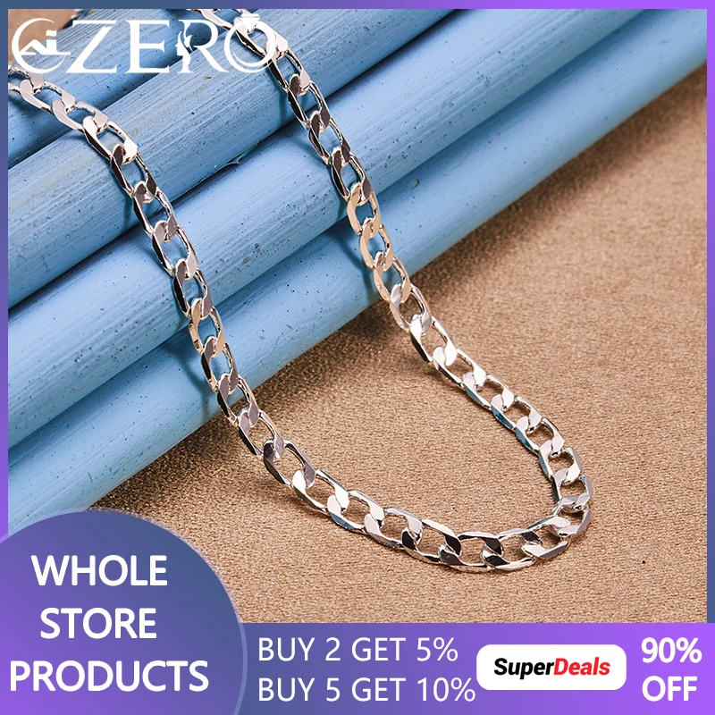 

925 Sterling Silver Necklace For Women Men 16/18/20/22/24/26/28/30 Inches 4MM Chain Wedding Fashion Party Charm Jewelry Gift