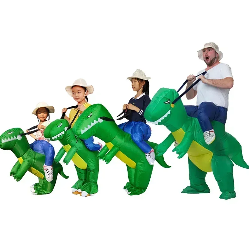 

Inflatable Green Dinosaur Cosplay Costume Child Adult Unisex Boy Girl Kids Kindergarden Performance Halloween Carnival Party