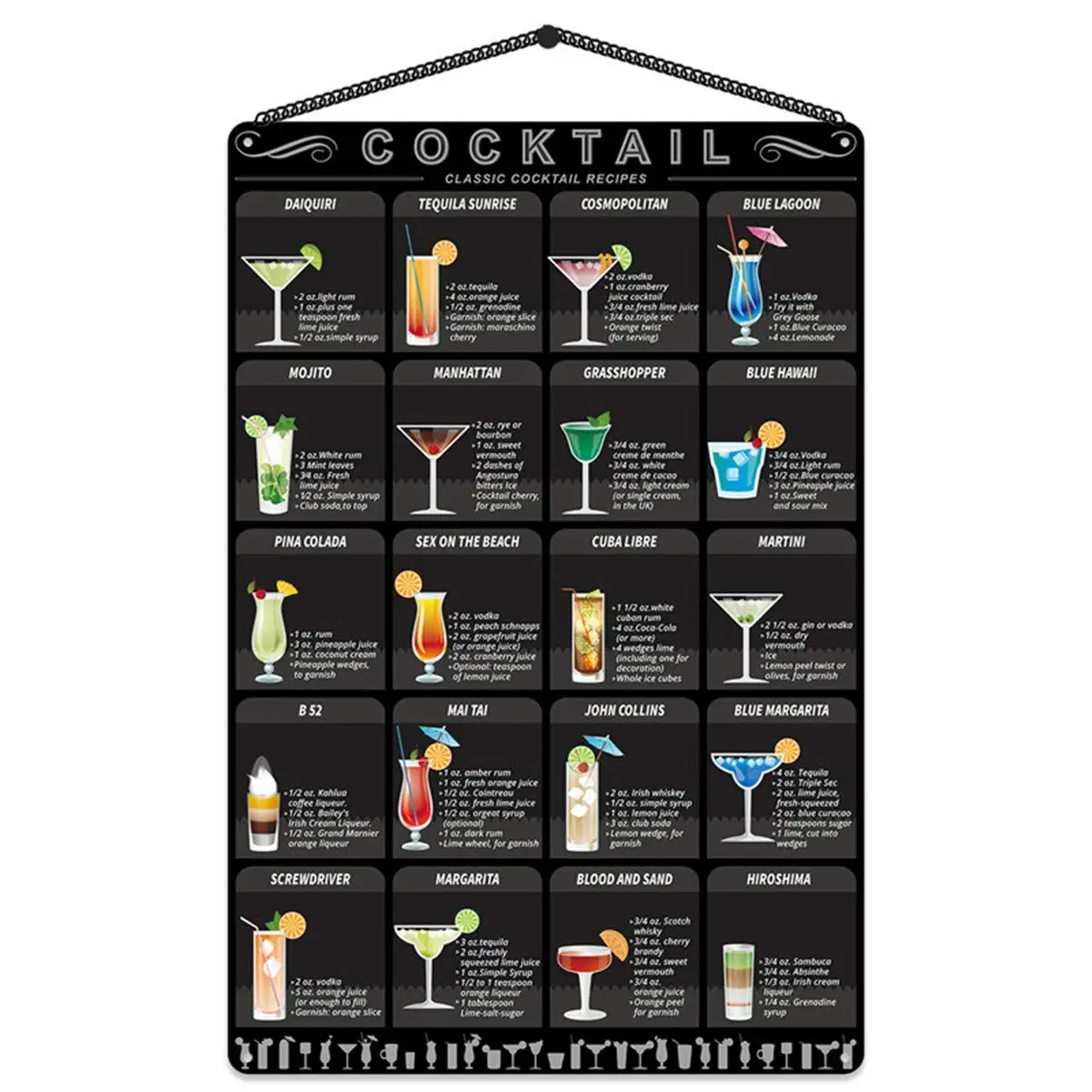 Tin Sign Retro Cocktail Menu Metal Poster Bar Pub Wall Decoration Bartending Recipe Lovers es-Metal Tin Signs, Home Kitchen Wall
Tin Sign Retro Cocktail Menu Metal Poster Bar Pub Wall Decoration Bartending Recipe Lovers es-Metal Tin Signs, Home Kitchen Wall