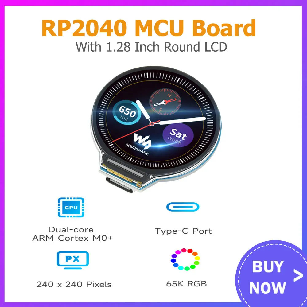 Плата MCU Raspberry Pi PICO RP2040 с 3,5-дюймовым круглым ЖК-дисплеем, 65K, RGB-основа на RP2040, порт USB C, акселерометр, гироскоп, датчик
Плата MCU Raspberry Pi PICO RP2040 с 3,5-дюймовым круглым ЖК-дисплеем, 65K, RGB-основа на RP2040, порт USB C, акселерометр, гироскоп, датчик