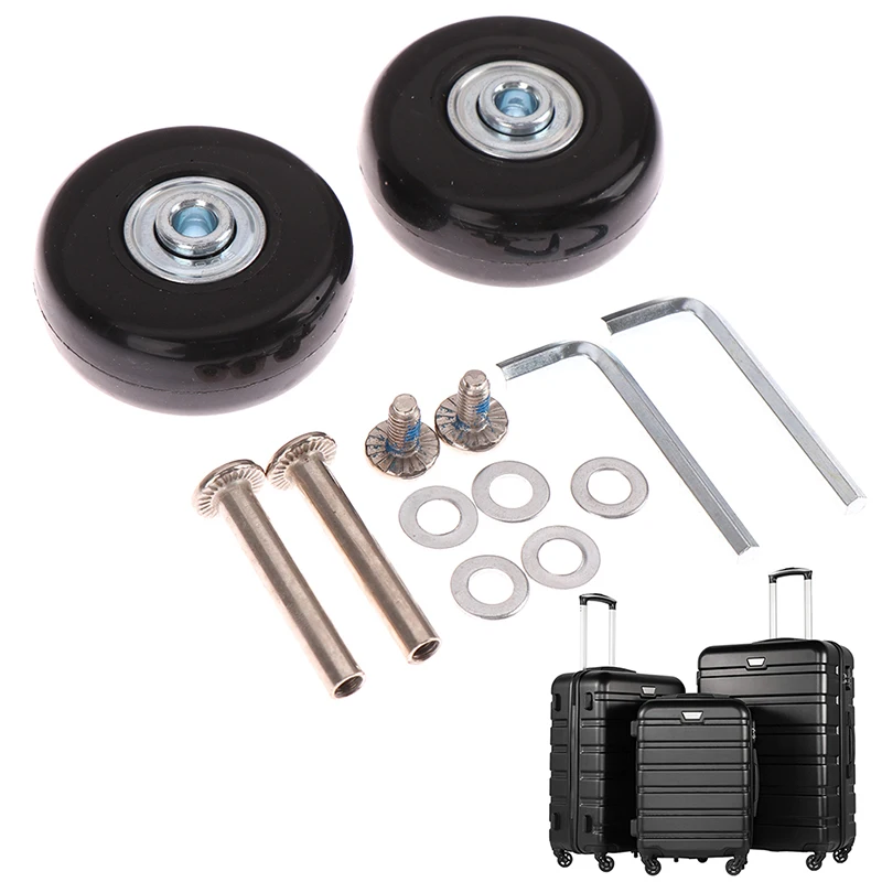 

Black Luggage Suitcase Replacement Wheels Suitcase Repair Axles Deluxe Black with Screw Hot sale