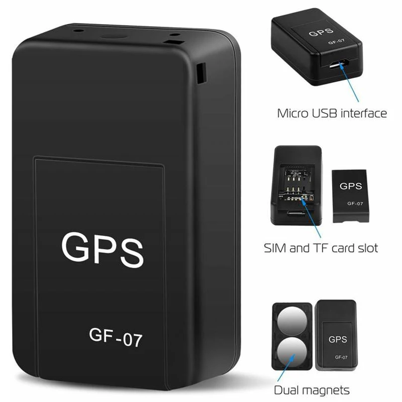 

Mini GF-07 GPS Car Tracker Real Time Tracking Anti-Theft Anti-lost Locator Strong Magnetic Mount SIM Message Positioner