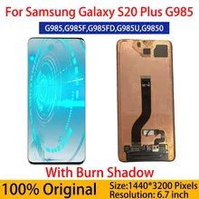 Ensemble écran tactile LCD AMOLED avec brûlure et ombre S20 +, pour SAMSUNG Galaxy S20Plus G985F G985, Original=