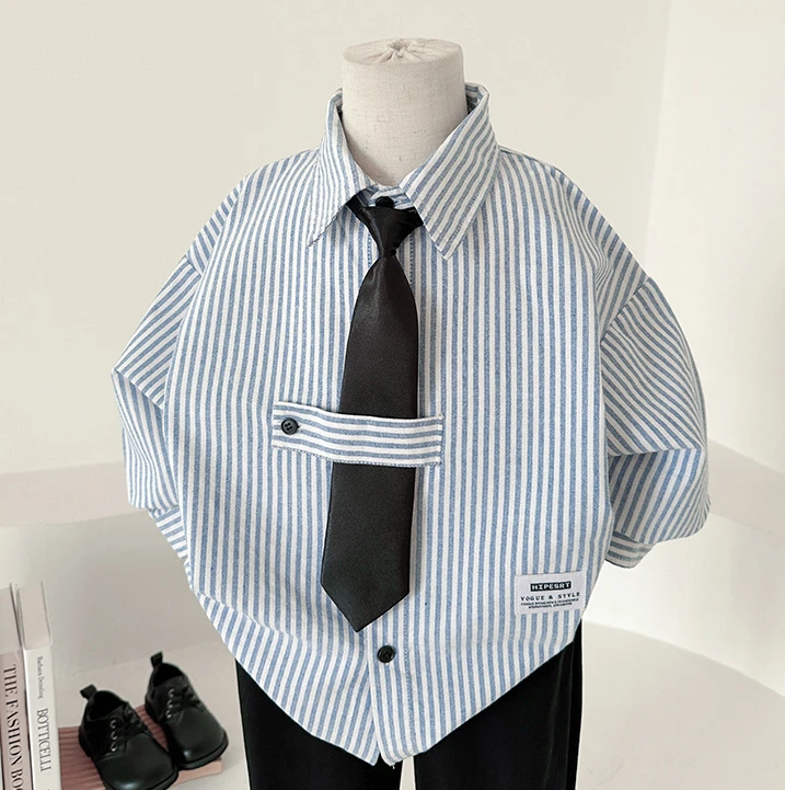 Boy Shirt 2024 Spring New Children Clothing Children Korean Style Striped Shirt Boy Spring and Autumn Foreign Style Shirt Cotton
Boy Shirt 2024 Spring New Children Clothing Children Korean Style Striped Shirt Boy Spring and Autumn Foreign Style Shirt Cotton