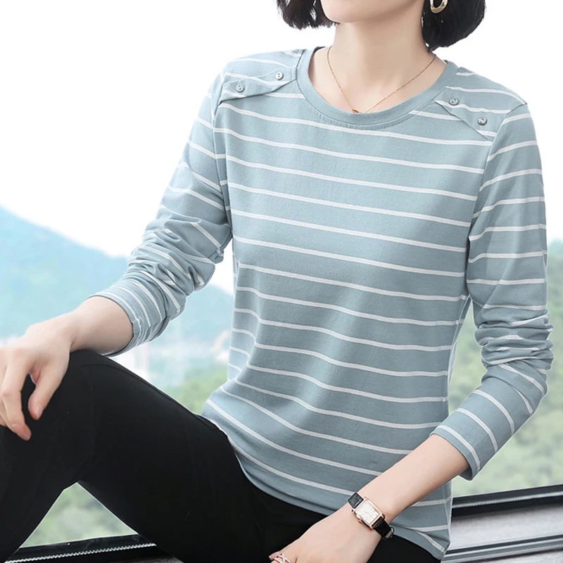 shintimes New 2022 Autumn White Striped Female T-Shirt Long Sleeve T Shirt Women Clothes Casual Cotton Fashion Tee Shirt Femme
shintimes New 2022 Autumn White Striped Female T-Shirt Long Sleeve T Shirt Women Clothes Casual Cotton Fashion Tee Shirt Femme