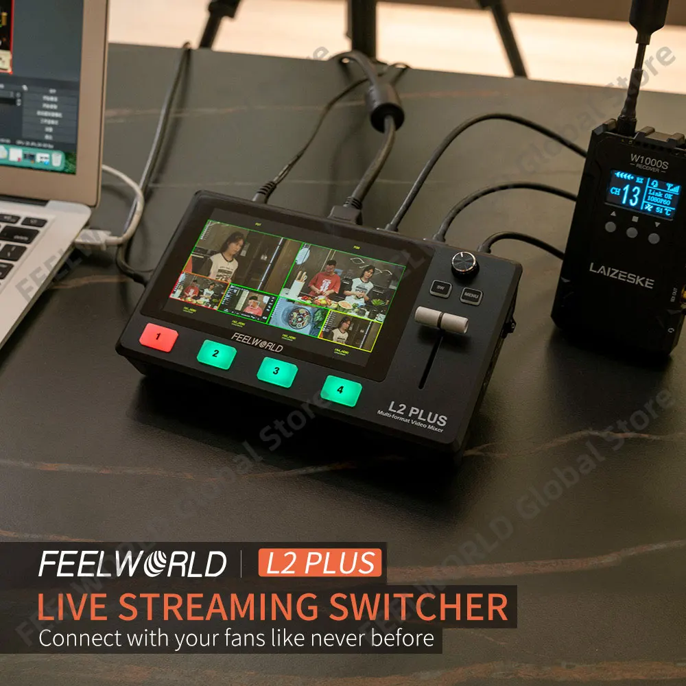 FEELWORLD 5.5 Inch LCD Multi-Camera Video Mixer Switcher Touch Screen PTZ Control Chroma Key USB3.0 for Live Streaming L2 PLUS
FEELWORLD 5.5 Inch LCD Multi-Camera Video Mixer Switcher Touch Screen PTZ Control Chroma Key USB3.0 for Live Streaming L2 PLUS