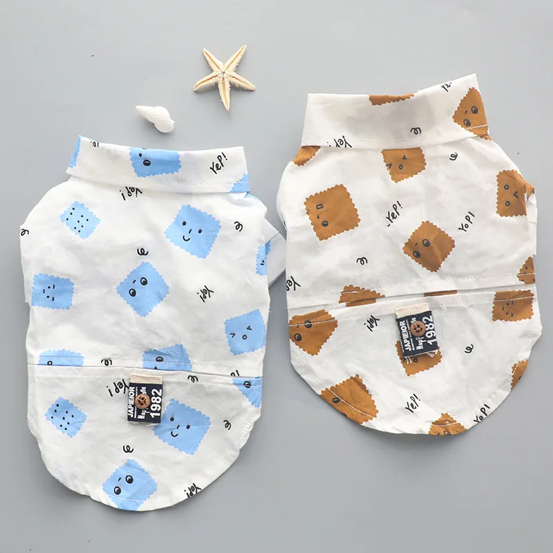 Biscuits Printing Pet Dogs Clothes Puppy Summer Light Shirt for Pets Half Sleeve French Bulldog Girl Kitten Overall Wholesale
Biscuits Printing Pet Dogs Clothes Puppy Summer Light Shirt for Pets Half Sleeve French Bulldog Girl Kitten Overall Wholesale