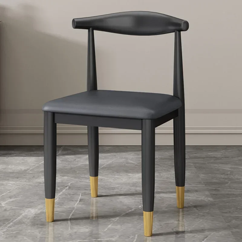 

Европейские обеденные стулья из искусственной кожи, металлические мягкие обеденные стулья в скандинавском стиле для кухни, современные роскошные стулья, столовая мебель