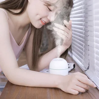 휴대용 미니 데스크탑 가습기, 대용량, 가정 및 사무실용, 매우 조용함, 10 시간 가습, 220ml