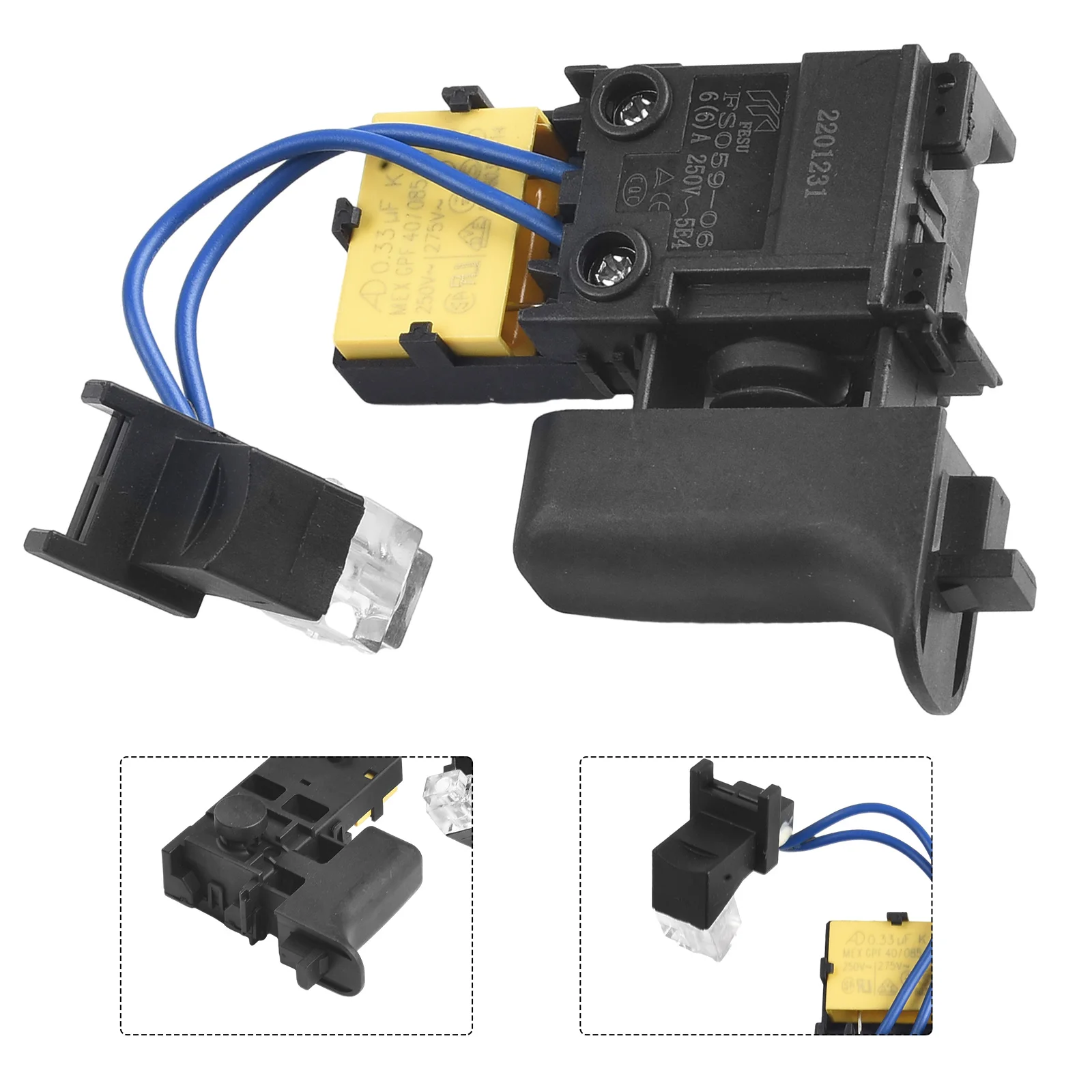 Control Switch With LED For 650588-6 DS4010/HR2470T/HR2470CAP/HR2470A/HR2470/HR2460/HR2230/HR2470FT/HR2230DFX Power Tool Parts
Control Switch With LED For 650588-6 DS4010/HR2470T/HR2470CAP/HR2470A/HR2470/HR2460/HR2230/HR2470FT/HR2230DFX Power Tool Parts