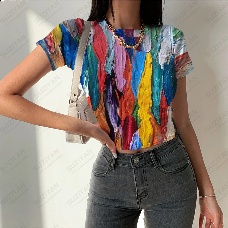 2023 New Hot Selling Women's Round Neck Short Sleeve T-shirt Tight 3D Fragmented Print Summer Street Women's Breathable Top Sexy
2023 New Hot Selling Women's Round Neck Short Sleeve T-shirt Tight 3D Fragmented Print Summer Street Women's Breathable Top Sexy