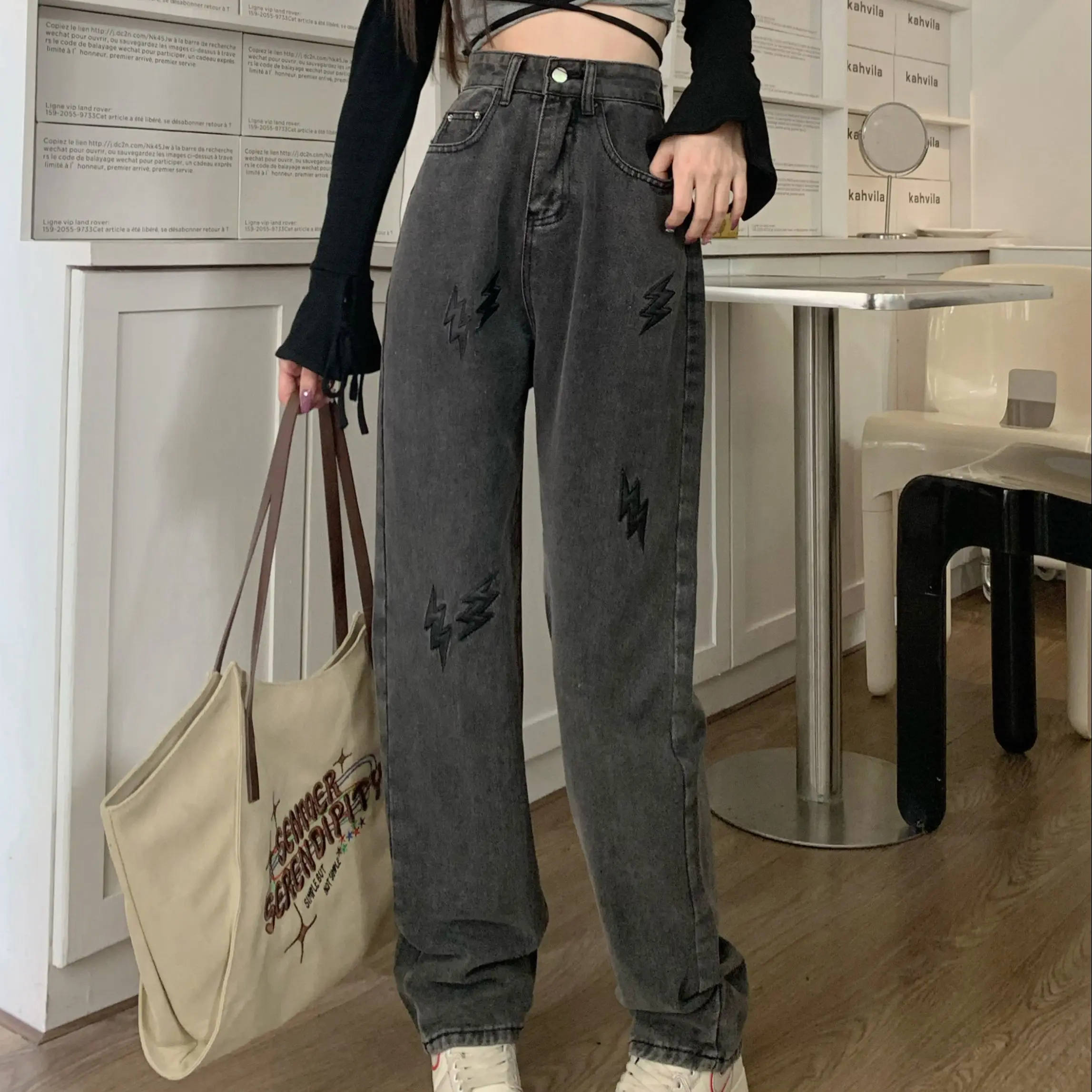 2022 Autumn Winter Gray Jeans Women's Straight Leg Thin Vintage Sweet Cool Mop Pants High Street Ins Free Shipping
2022 Autumn Winter Gray Jeans Women's Straight Leg Thin Vintage Sweet Cool Mop Pants High Street Ins Free Shipping