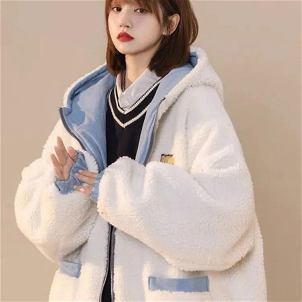 Plush Thick Blue Gentle Women Jacket New Autumn Loose Casul Jacket Women Sweatshirt Zip Up Women Hoodie Streetwear
Plush Thick Blue Gentle Women Jacket New Autumn Loose Casul Jacket Women Sweatshirt Zip Up Women Hoodie Streetwear