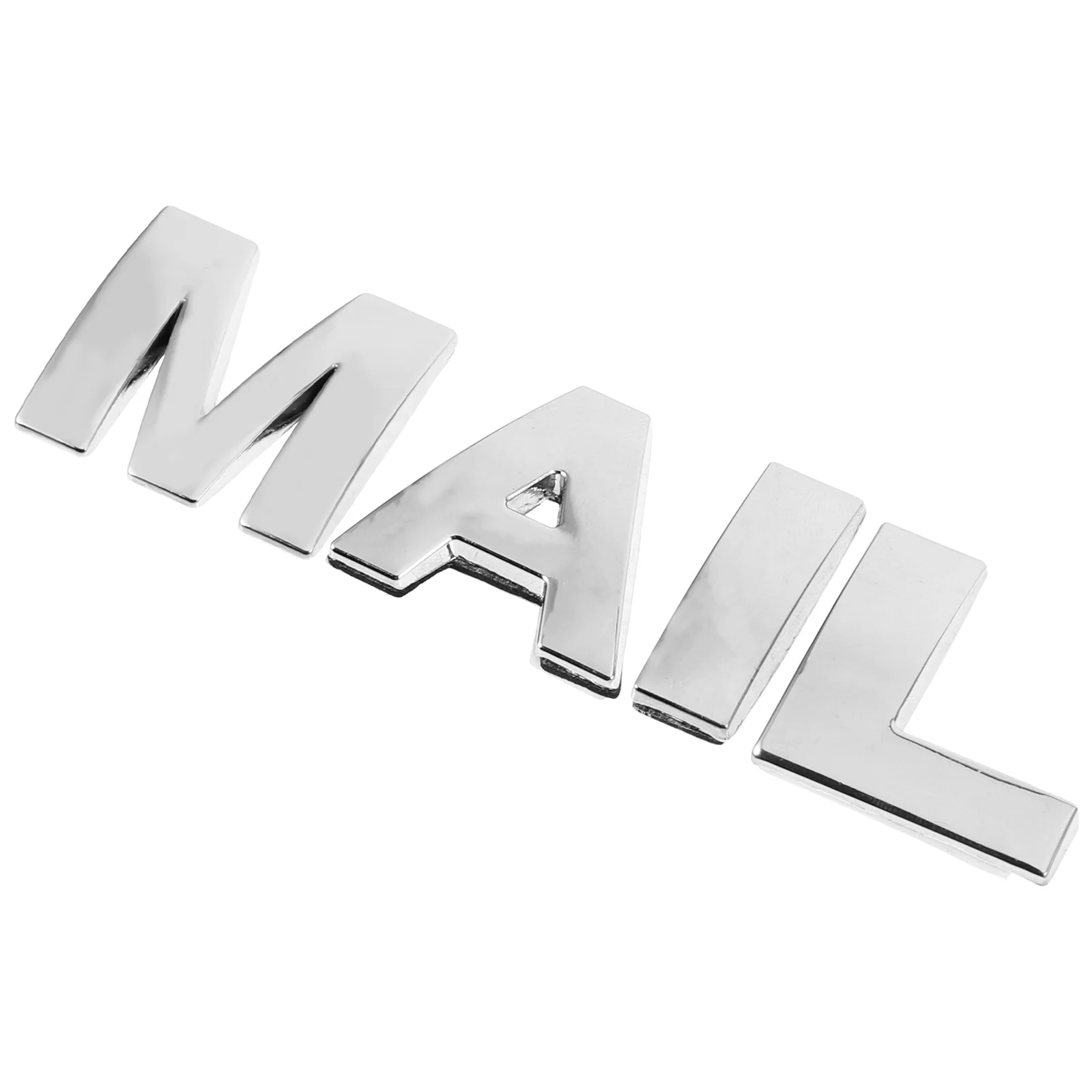 

4 Pcs Mailbox Logo Alphabet Stickers Adhesive Applique File Cabinet 3d Letters Metal Zinc Alloy for Business