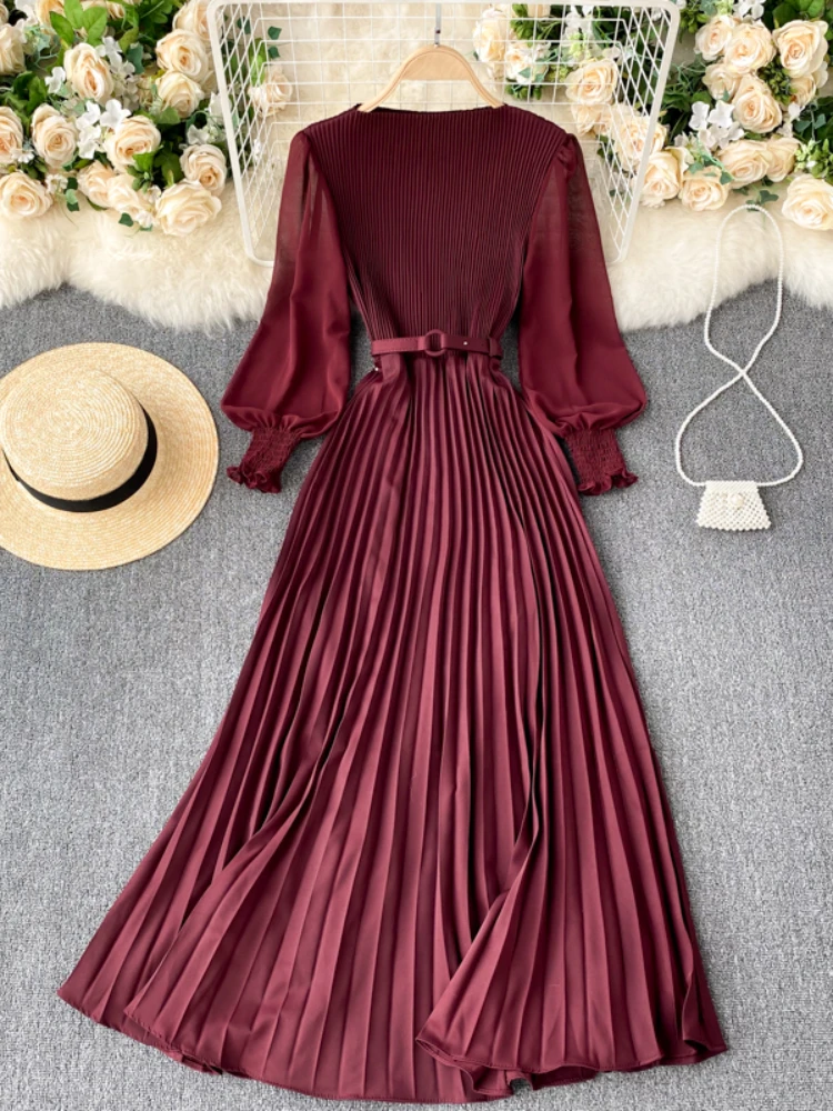 Spring Summer Patchwork Puff Long Sleeve Pleated Muslim Long Dresses Ladies Party Dress New 2023 Women Elegant Maxi Dress
Spring Summer Patchwork Puff Long Sleeve Pleated Muslim Long Dresses Ladies Party Dress New 2023 Women Elegant Maxi Dress